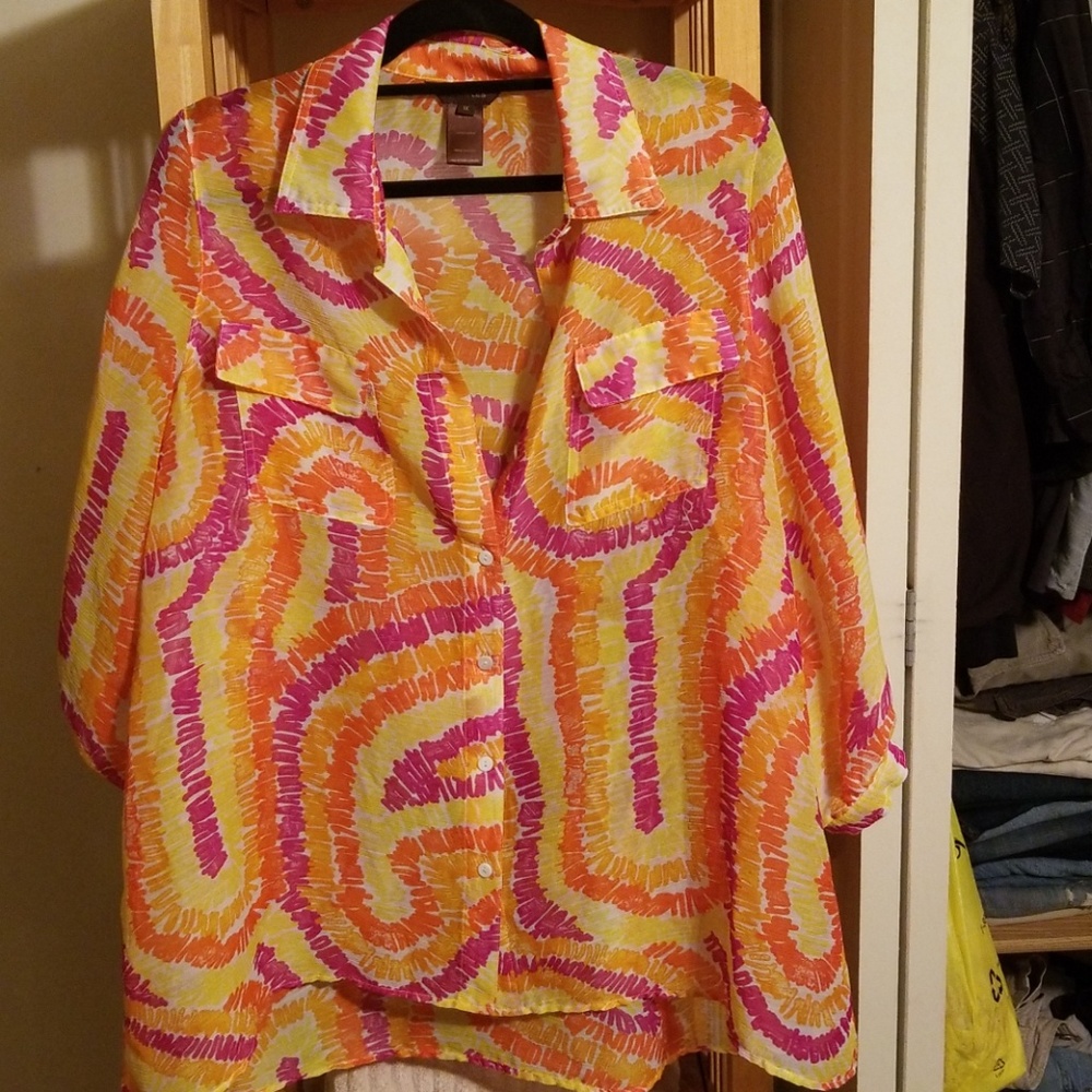 Multiples ladies botton down blouse